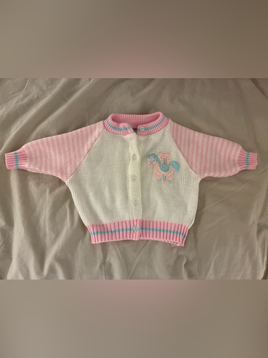 Vintage Other - Vintage Baby Kisses Knit Cardigan, VGUC, Sz 6-9 Months